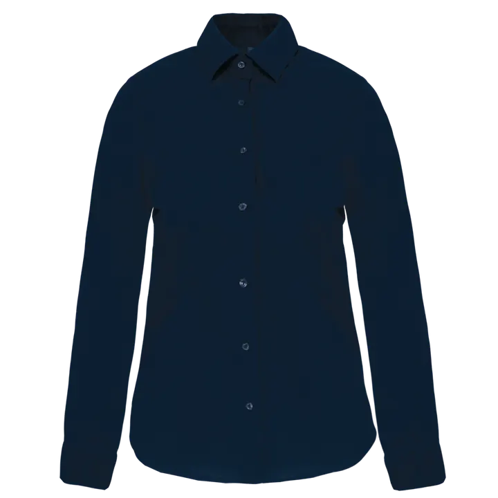 Damen Stretchbluse Langarm Navy