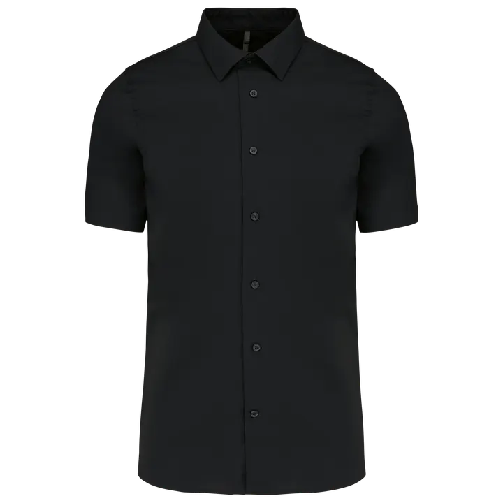 Chemise coton / élasthanne manches courtes Black
