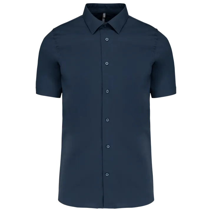 Chemise coton / élasthanne manches courtes Navy