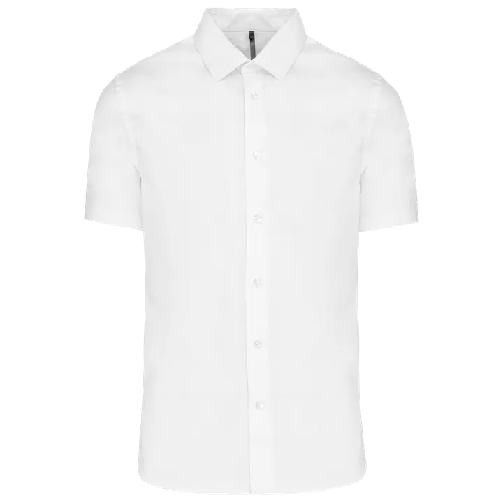 Chemise coton / élasthanne manches courtes White