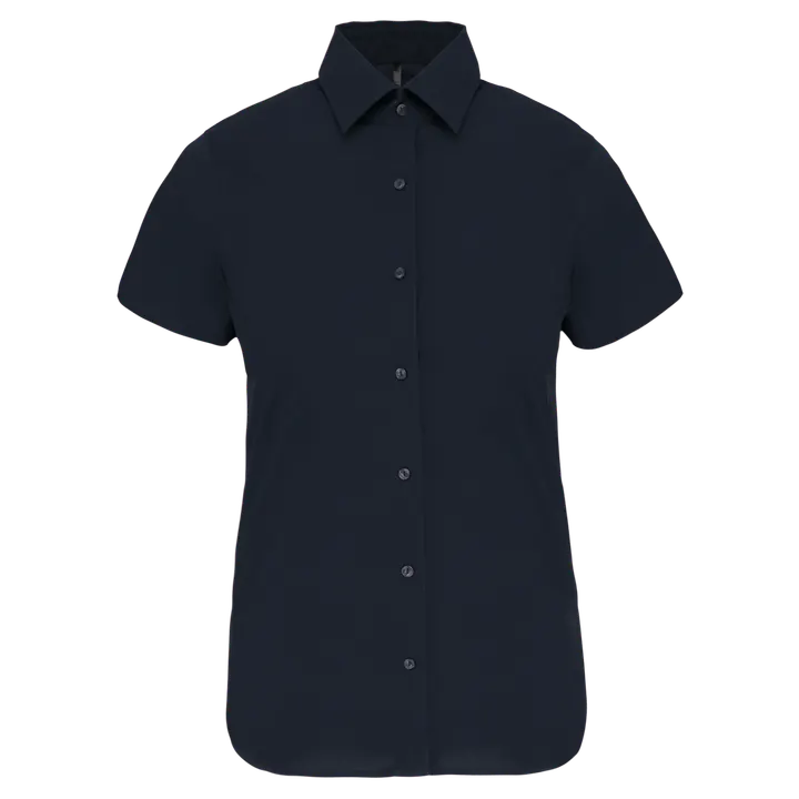 Damen Stretchbluse Kurzarm Navy