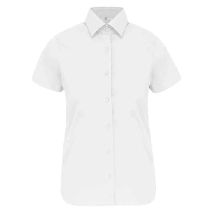 Damen Stretchbluse Kurzarm White