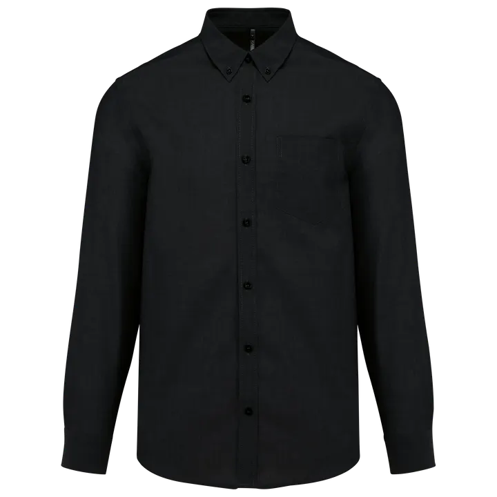 Herren Oxfordhemd Langarm Black