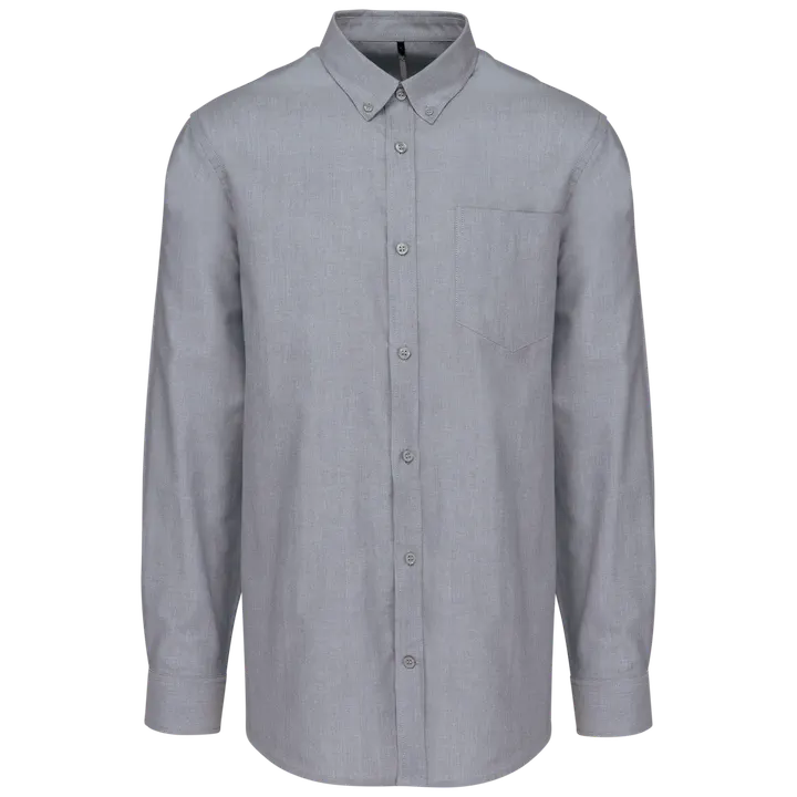 Herren Oxfordhemd Langarm Oxford Zinc