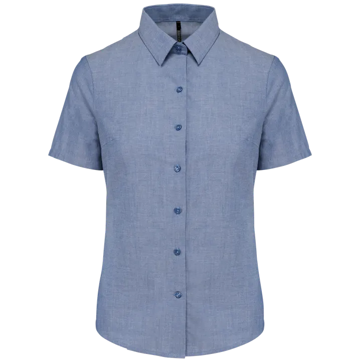 Damen Oxford Kurzarmbluse Oxford Cobalt Blue