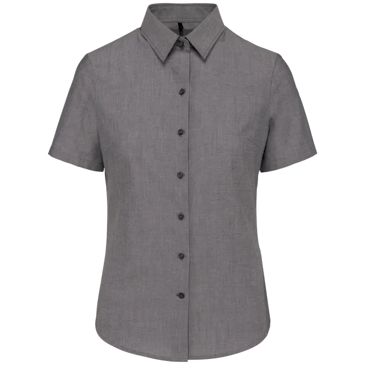 Damen Oxford Kurzarmbluse Oxford Silver