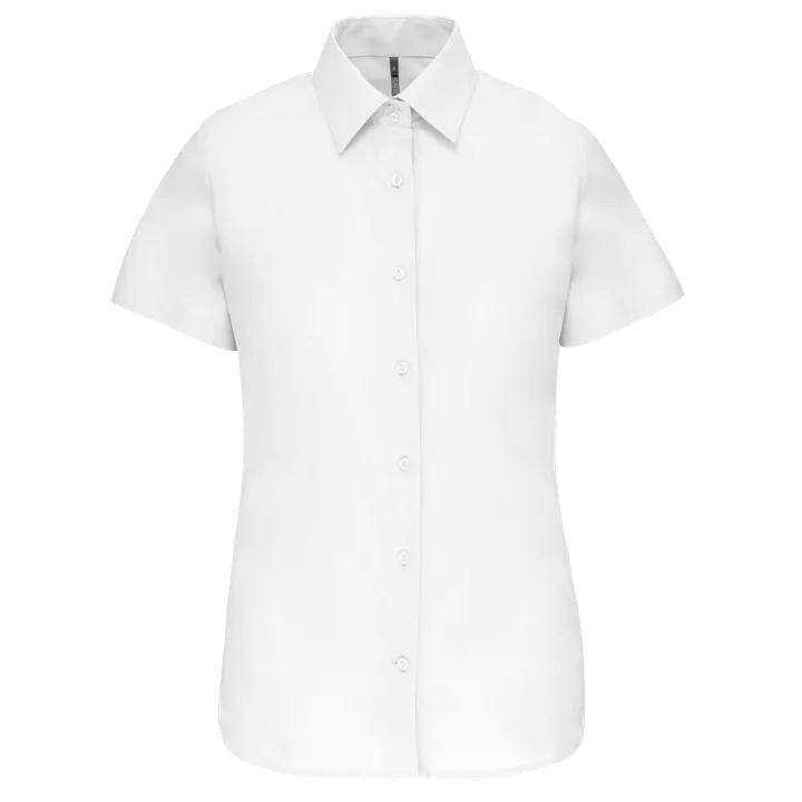 Damen Oxford Kurzarmbluse White