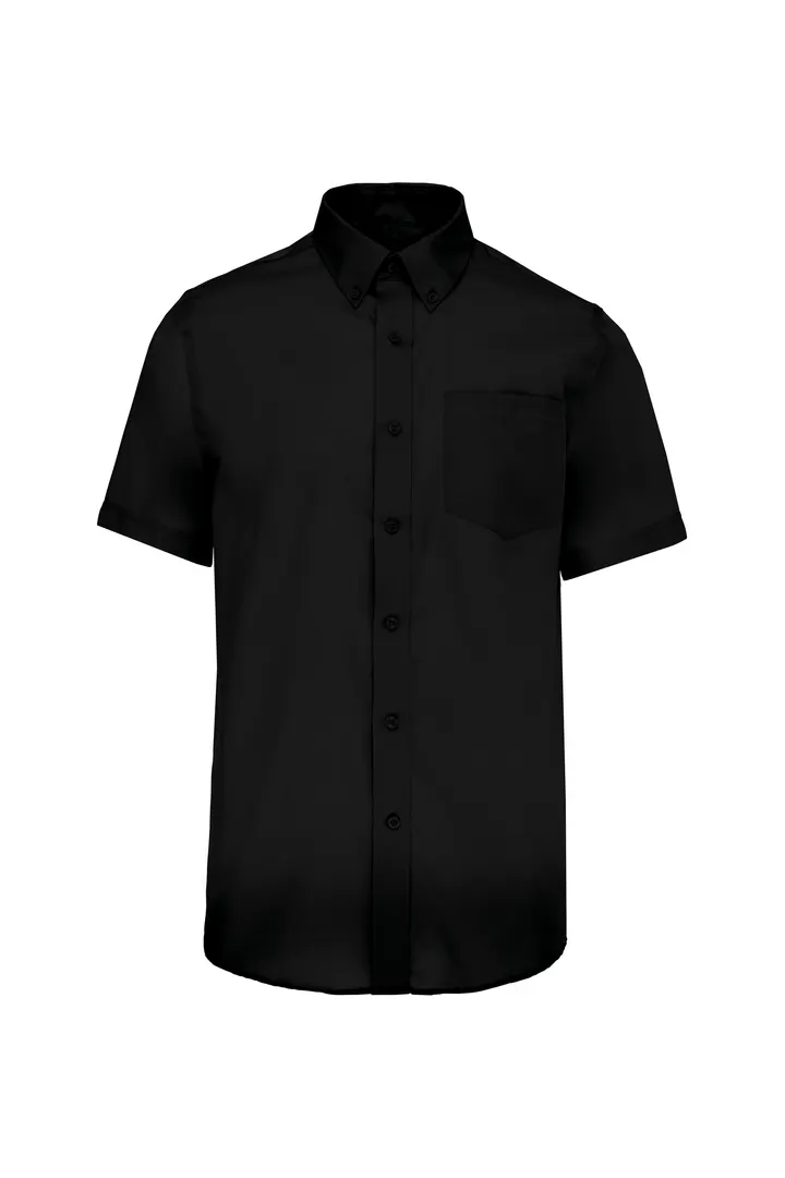 Chemise micro-sergé manches courtes sans repassage Black