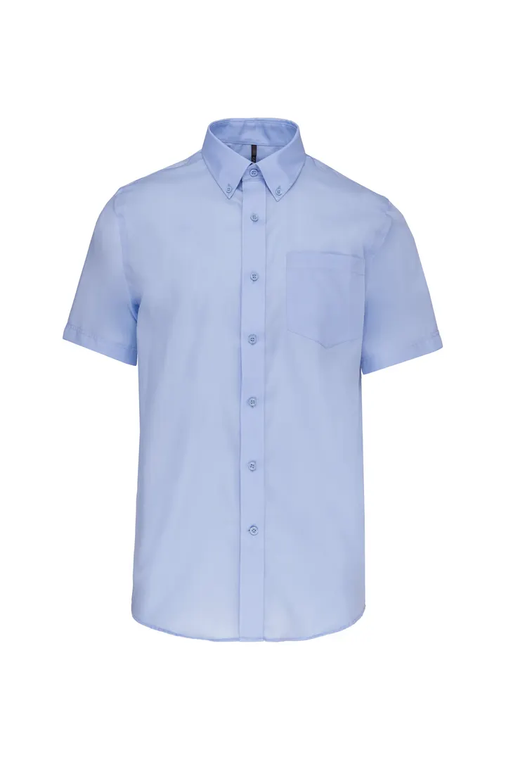 Chemise micro-sergé manches courtes sans repassage Bright Sky