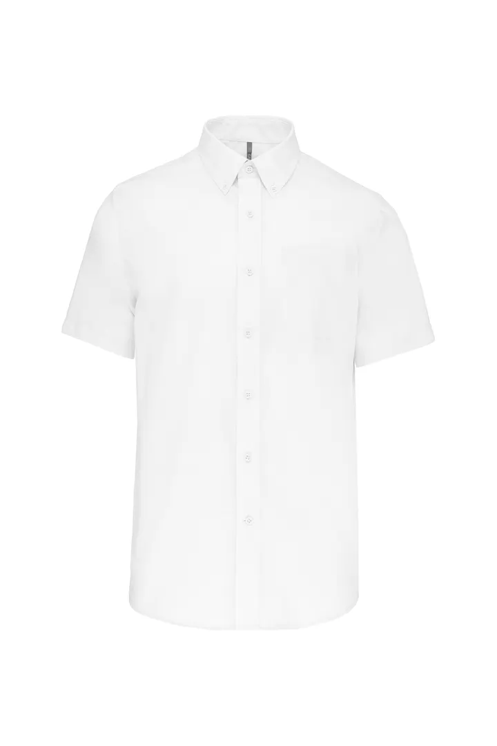 Chemise micro-sergé manches courtes sans repassage White