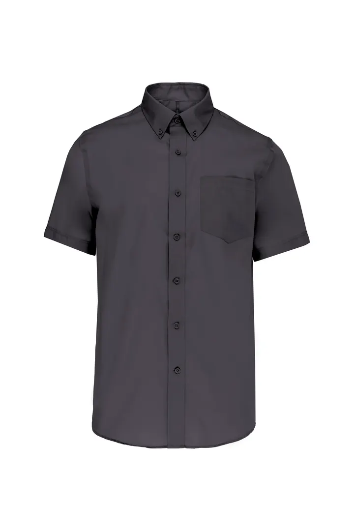 Chemise micro-sergé manches courtes sans repassage Zinc