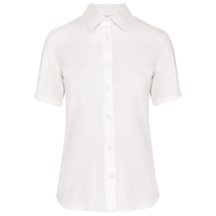 Damen Kurzarmbluse Bügelfrei White