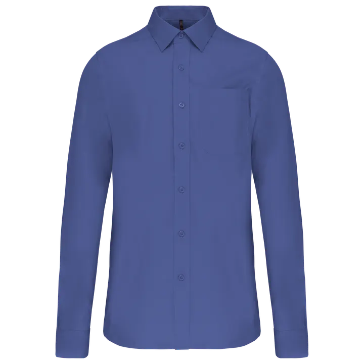Herren Popelinehemd Langarm Cobalt Blue