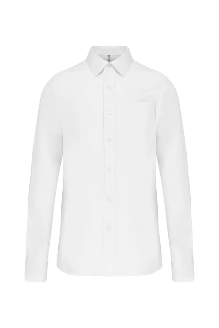 Herren Popelinehemd Langarm White