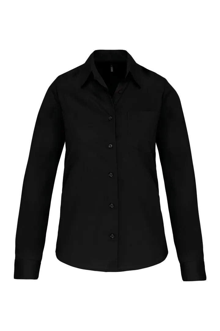 Chemise popeline manches longues femme Black