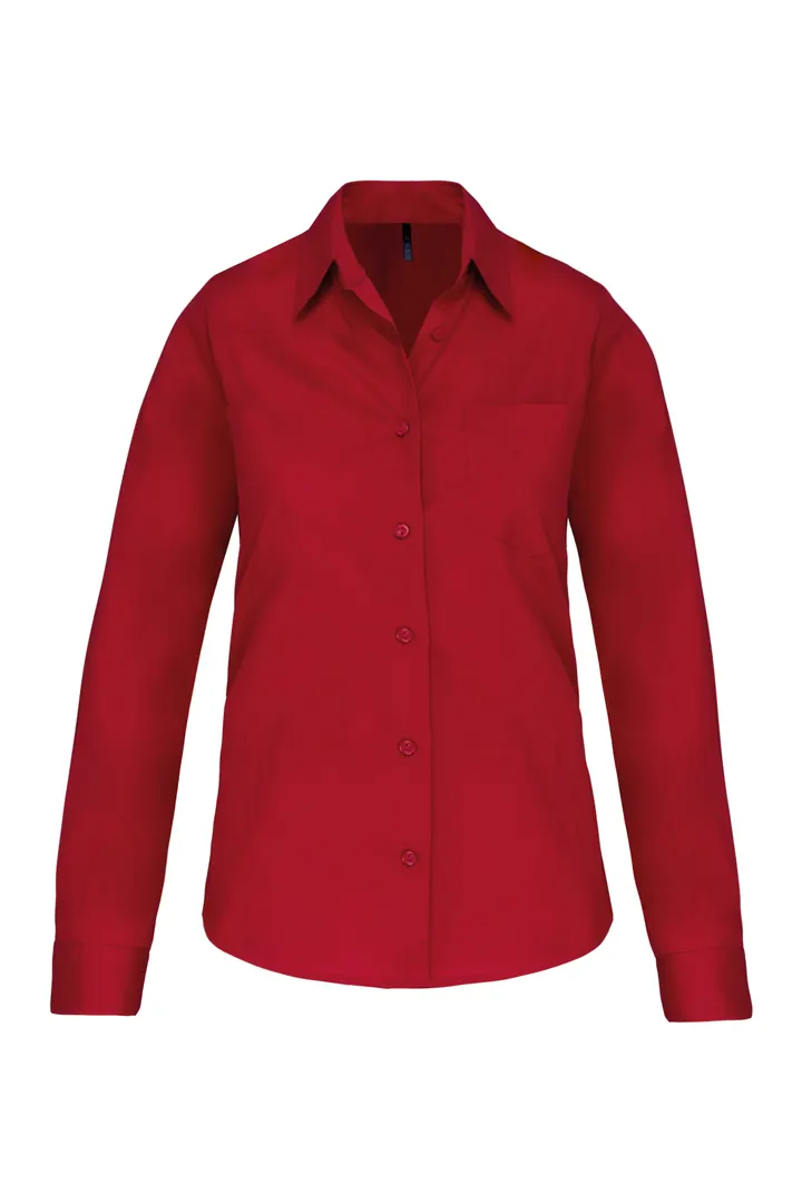 Chemise popeline manches longues femme Classic Red