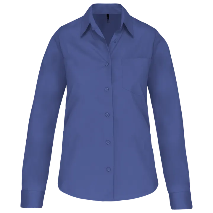Chemise popeline manches longues femme Cobalt Blue