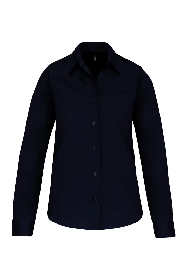 Chemise popeline manches longues femme Navy
