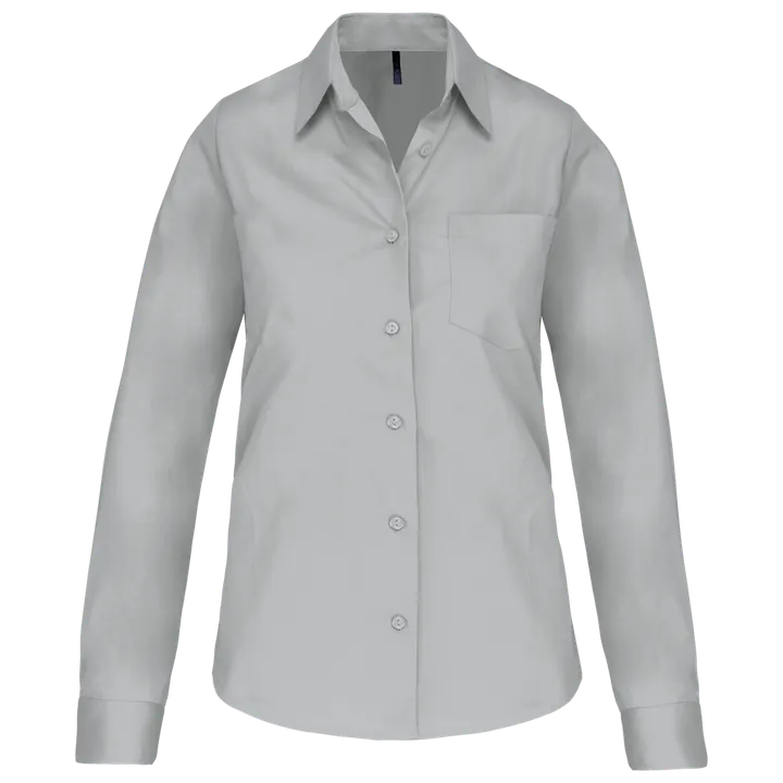 Chemise popeline manches longues femme Snow Grey
