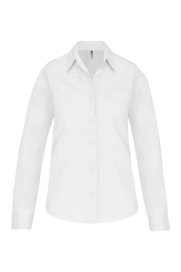Chemise popeline manches longues femme White
