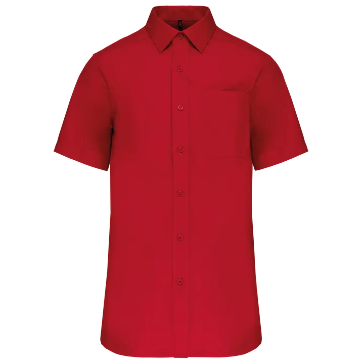 Herren Popelinehemd Kurzarm Classic Red