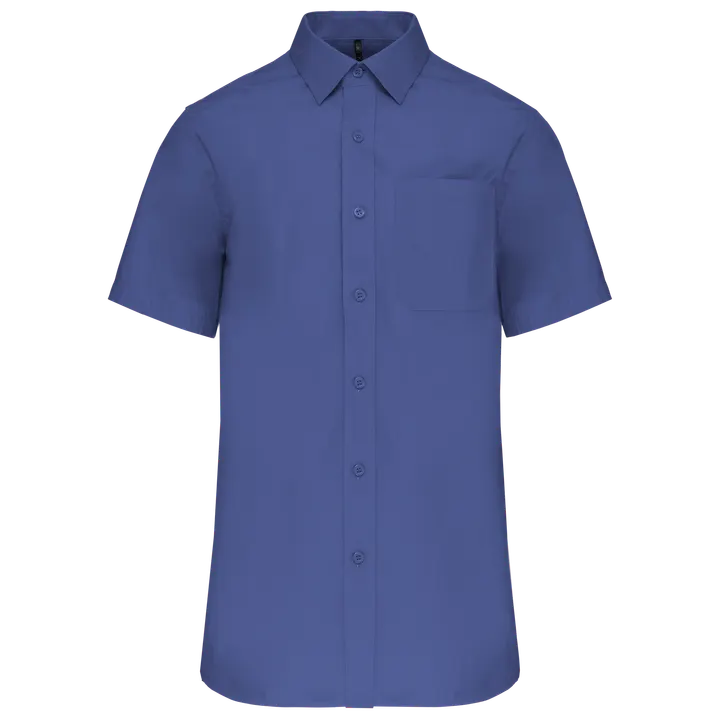 Herren Popelinehemd Kurzarm Cobalt Blue