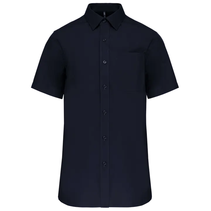Herren Popelinehemd Kurzarm Navy