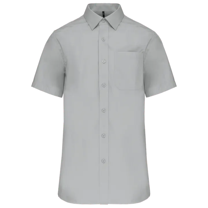 Herren Popelinehemd Kurzarm Snow Grey