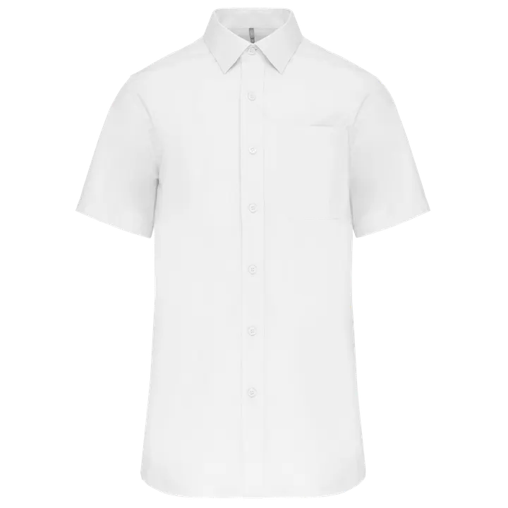 Herren Popelinehemd Kurzarm White