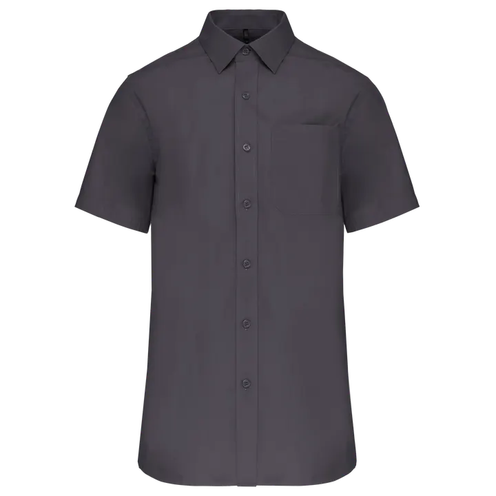 Herren Popelinehemd Kurzarm Zinc