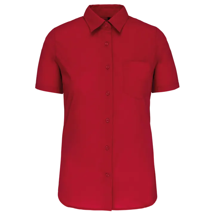 Chemise popeline manches courtes femme Classic Red