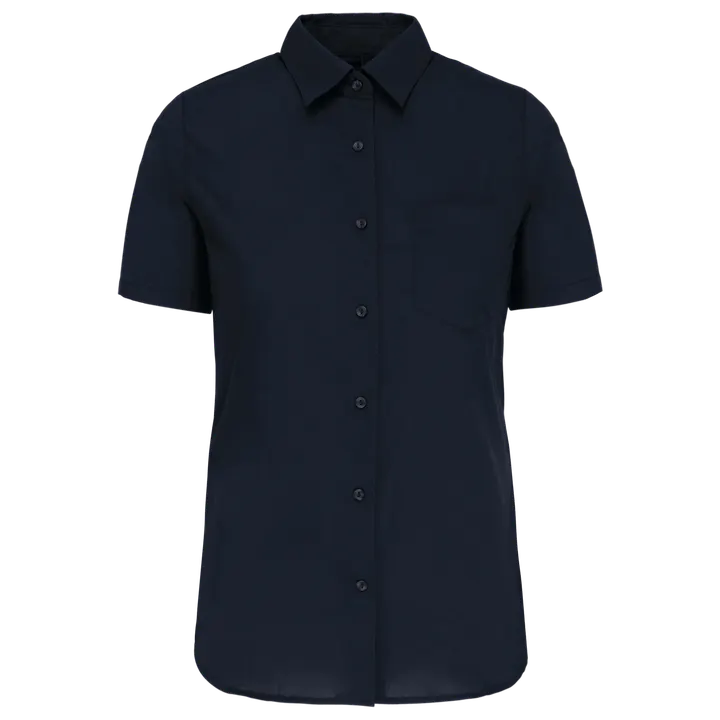 Chemise popeline manches courtes femme Navy