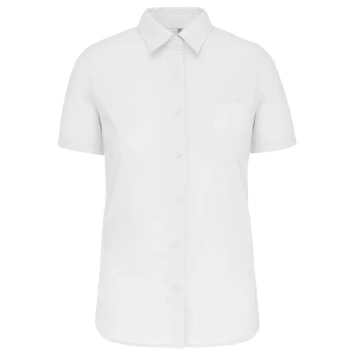 Chemise popeline manches courtes femme White