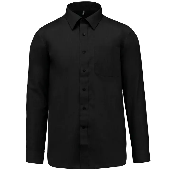 Popeline-Hemd Baumwollpolyester pflegeleicht für Herren Black