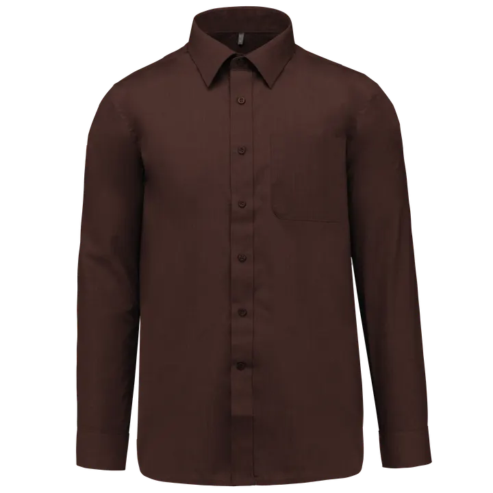 Popeline-Hemd Baumwollpolyester pflegeleicht für Herren Brown