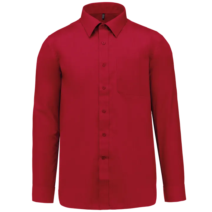 Popeline-Hemd Baumwollpolyester pflegeleicht für Herren Classic Red