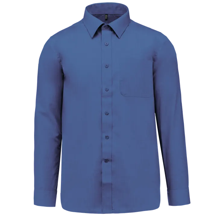 Popeline-Hemd Baumwollpolyester pflegeleicht für Herren Cobalt Blue