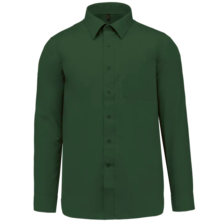 Popeline-Hemd Baumwollpolyester pflegeleicht für Herren Forest Green