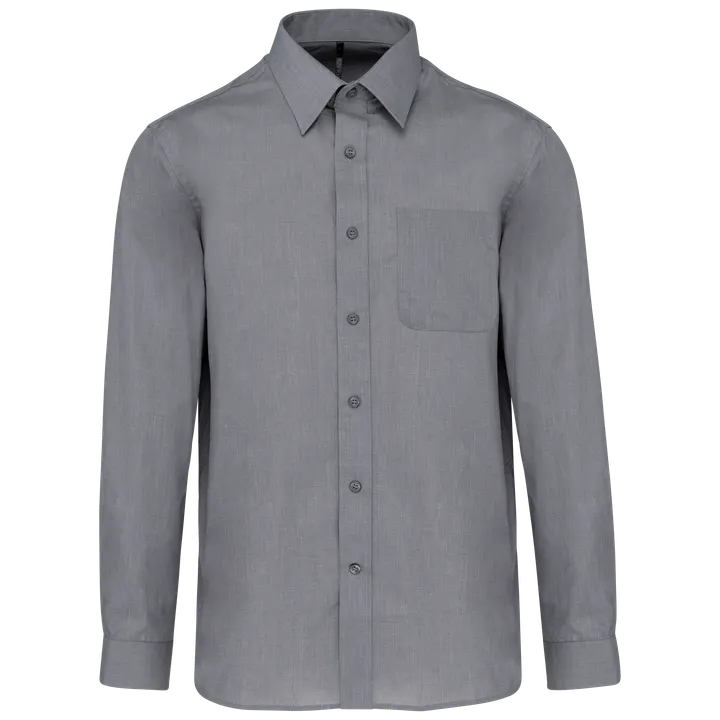 Popeline-Hemd Baumwollpolyester pflegeleicht für Herren Marl Storm Grey