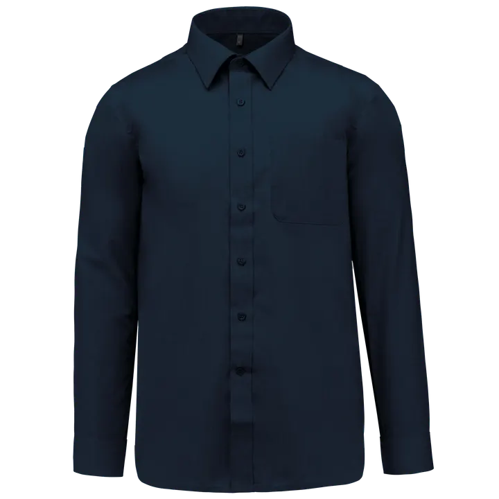 Popeline-Hemd Baumwollpolyester pflegeleicht für Herren Navy