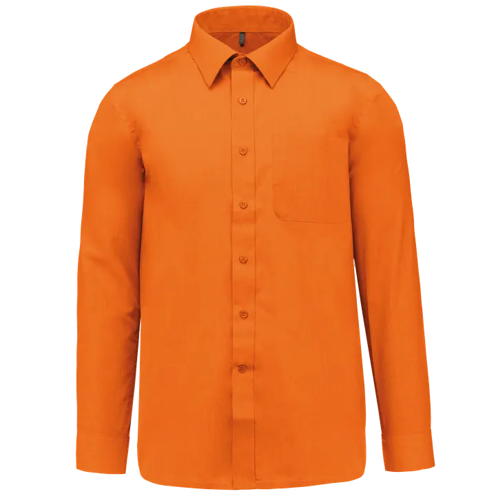 Popeline-Hemd Baumwollpolyester pflegeleicht für Herren Orange