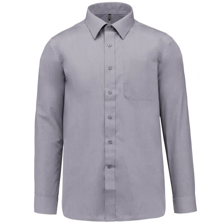 Popeline-Hemd Baumwollpolyester pflegeleicht für Herren Silver