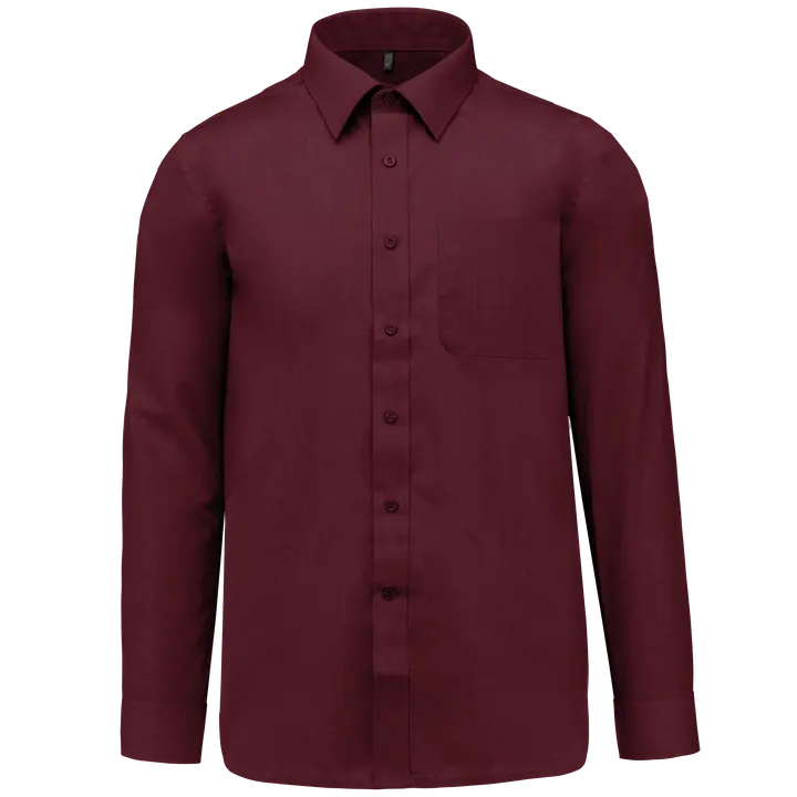 Popeline-Hemd Baumwollpolyester pflegeleicht für Herren Wine