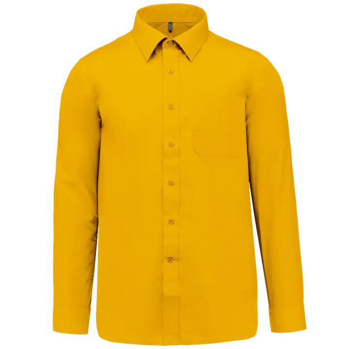 Popeline-Hemd Baumwollpolyester pflegeleicht für Herren Yellow