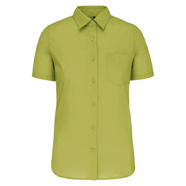 Popeline-Kurzarmhemd Baumwollpolyester pflegeleicht für Damen Burnt Lime