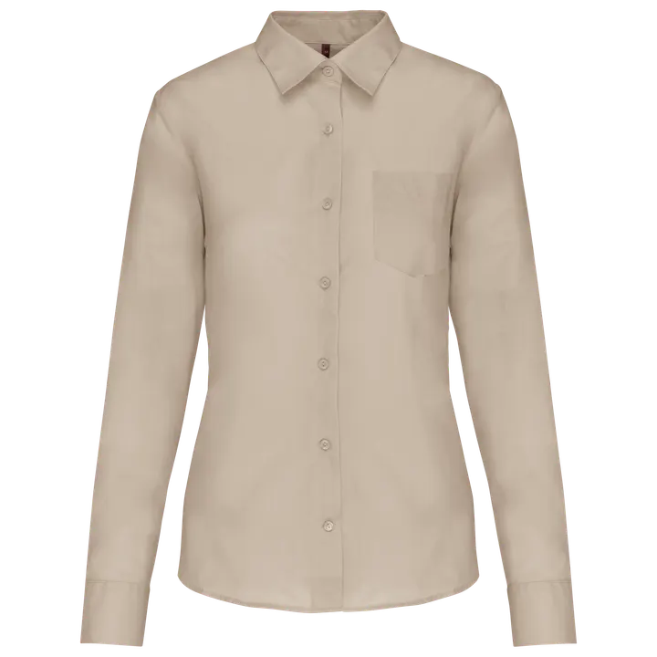 Chemise popeline polycoton entretien facile femme Beige