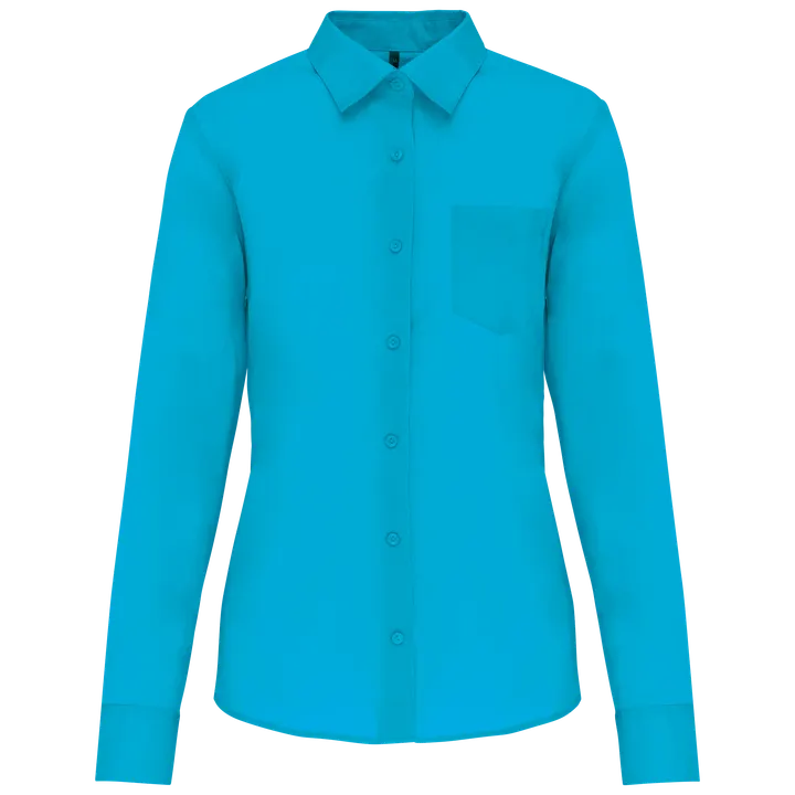Chemise popeline polycoton entretien facile femme Bright Turquoise