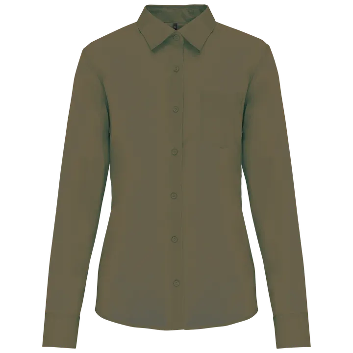 Chemise popeline polycoton entretien facile femme Light khaki