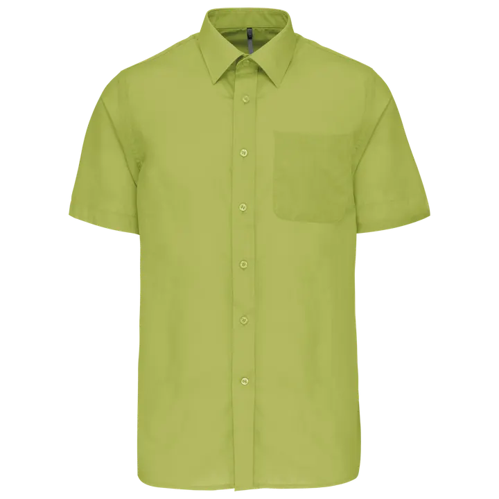 Popeline Kurzarmhemd Baumwollpolyester pflegeleicht für Herren Burnt Lime