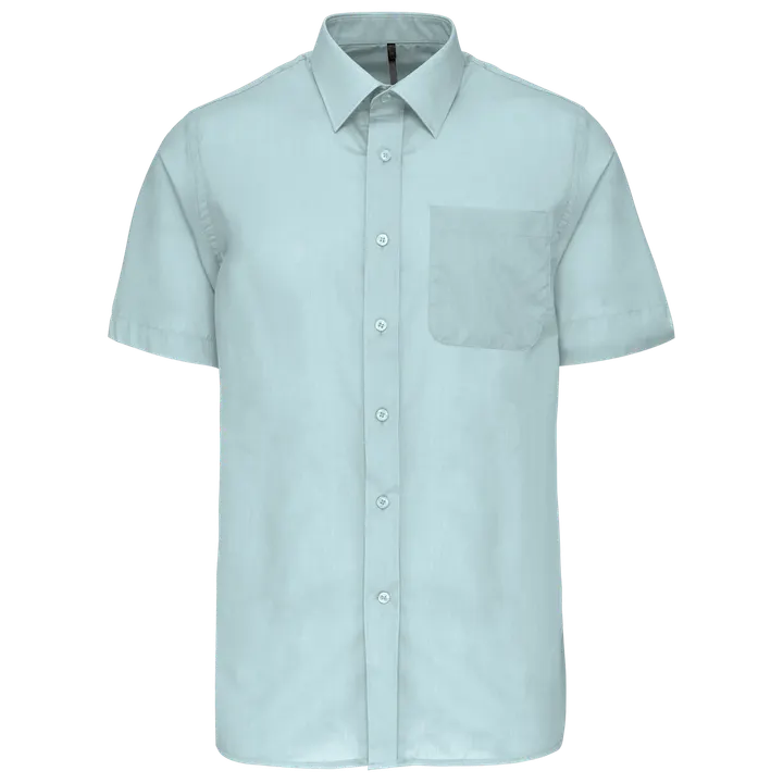 Popeline Kurzarmhemd Baumwollpolyester pflegeleicht für Herren Ice Mint